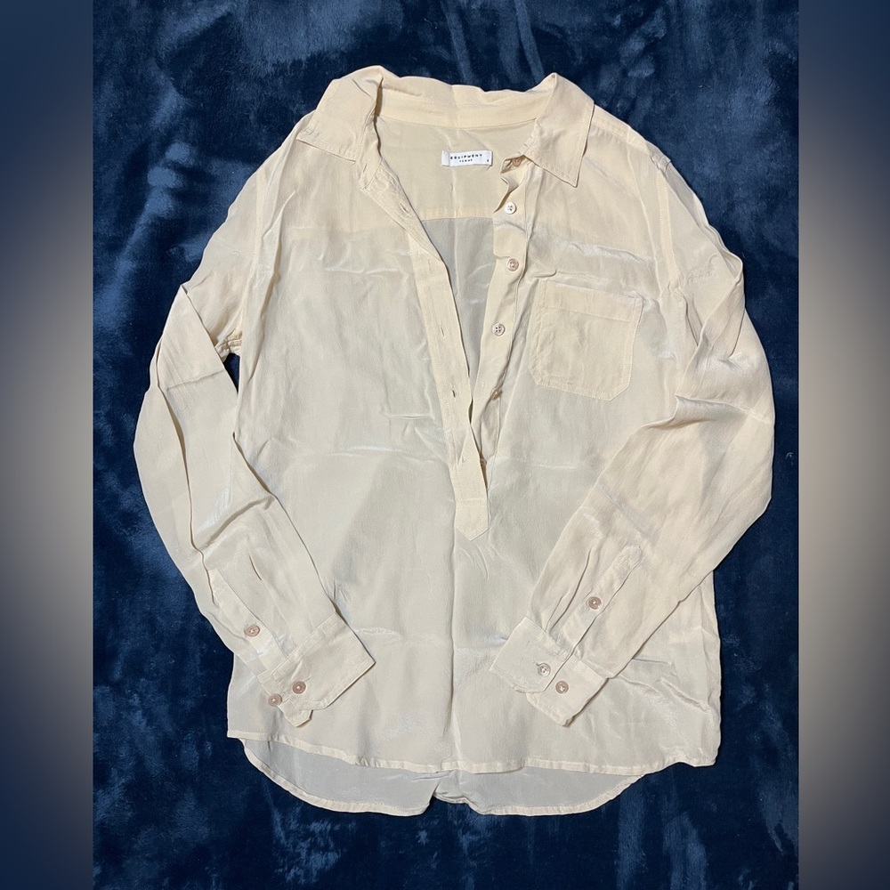 Equipment Half Button Down Silk Shirt